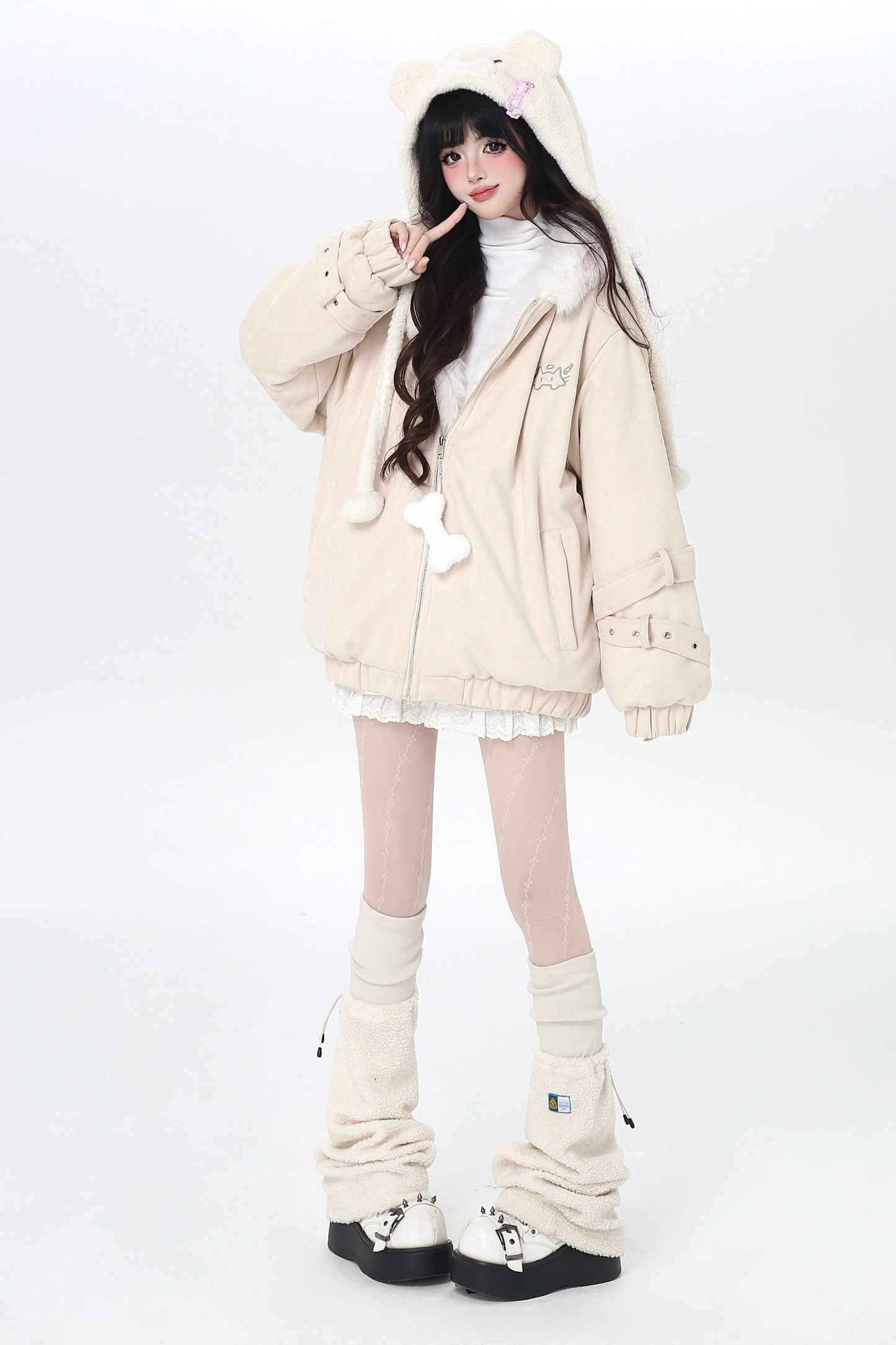 Cat Ear Hood Fur Jacket