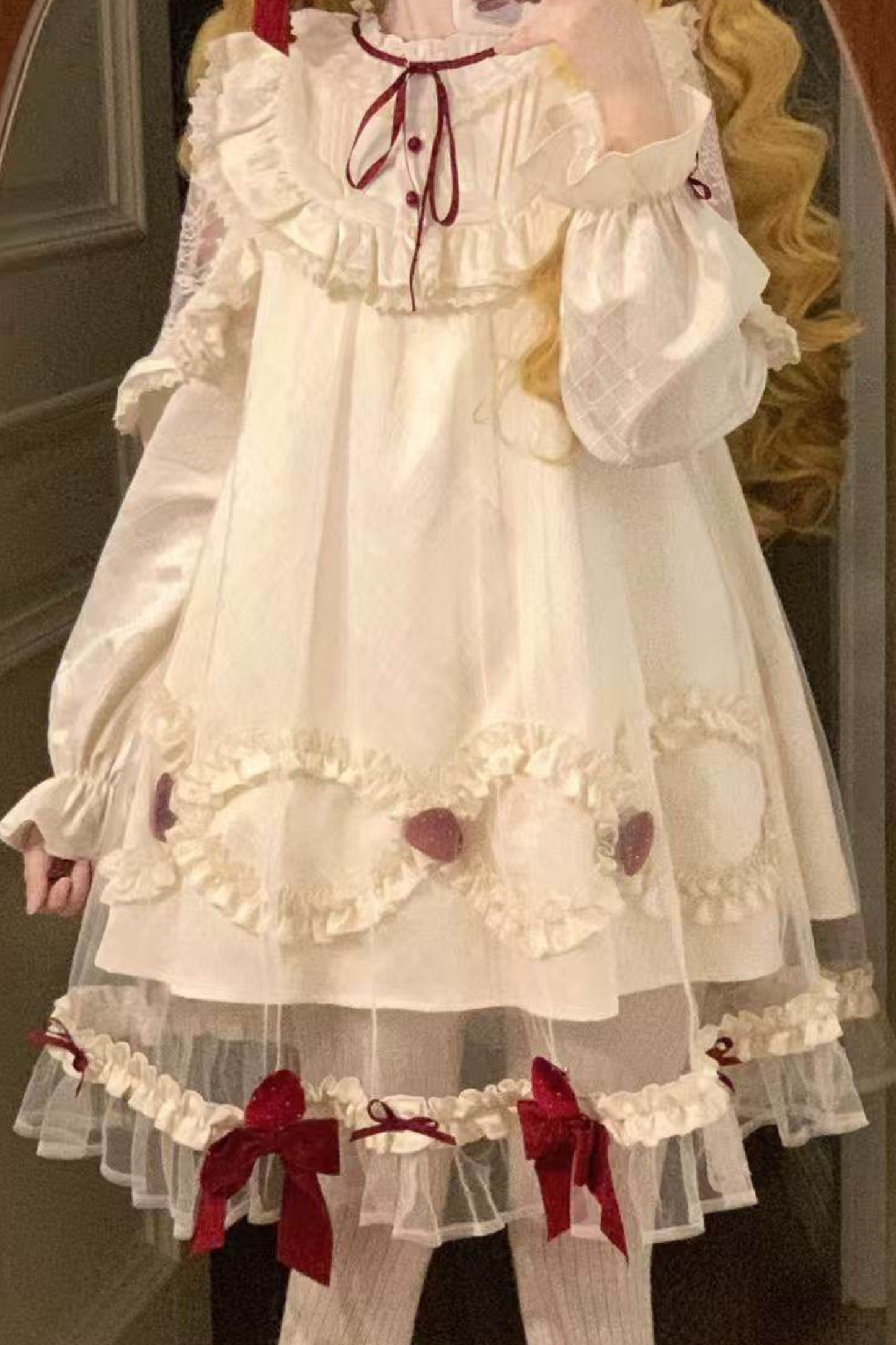 Strawberry Cream Doll Lolita Dress + Strawberry Ribbon