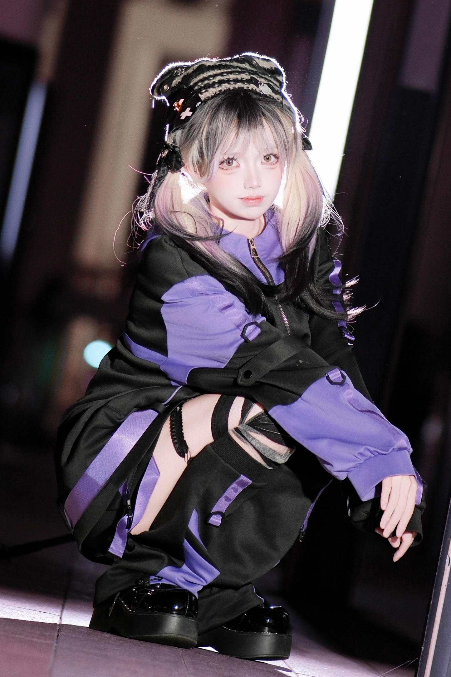 サイバーサブカルジャージジャケット+ショートパンツ+レッグカバー