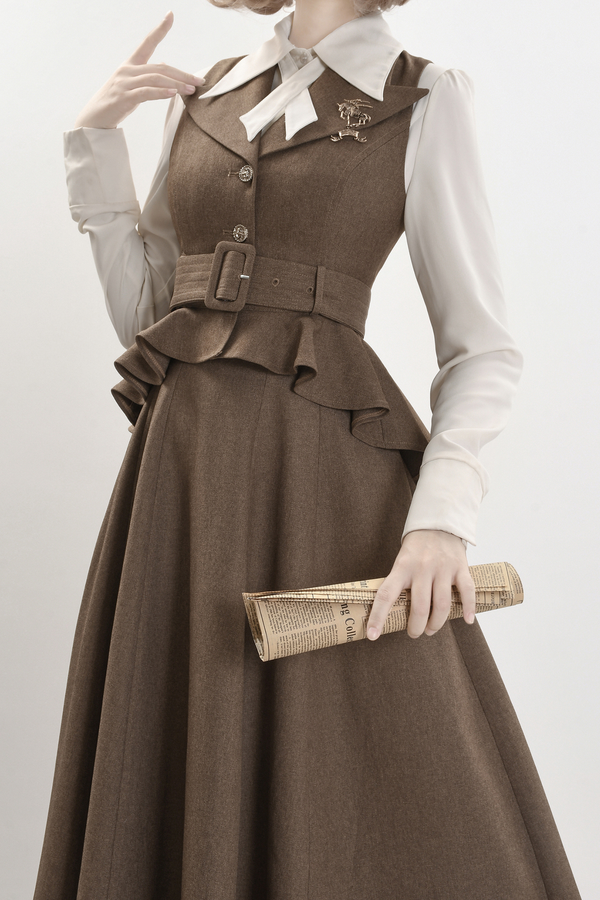 Umbrella Vintage Style Trailing Vest + Long Skirt + Short Skirt