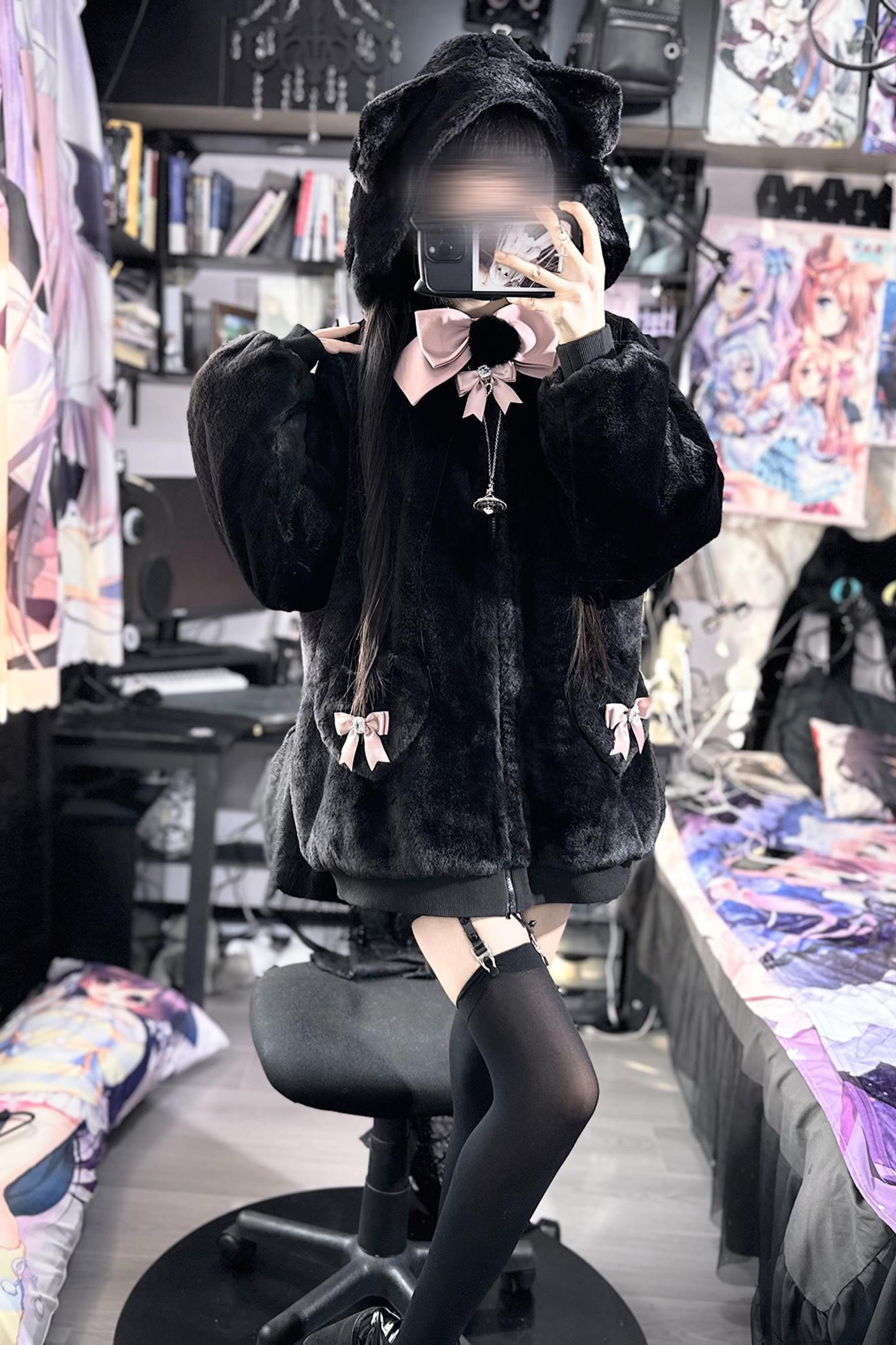 猫耳ぬいぐるみフードジャケット