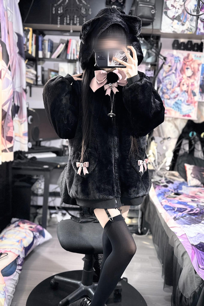 猫耳ぬいぐるみフードジャケット