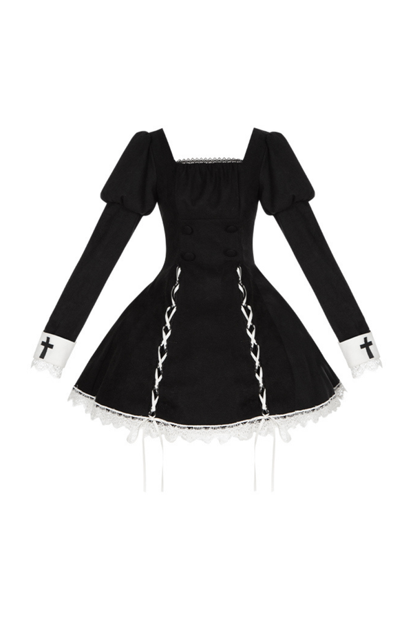 Chic mermaid dress + lace-up short dress + cloak coat + collar + ribbon brooch