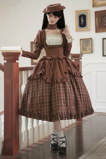 スイートチェックドールドレス＋2WAYリボン＋リボン＋ハット