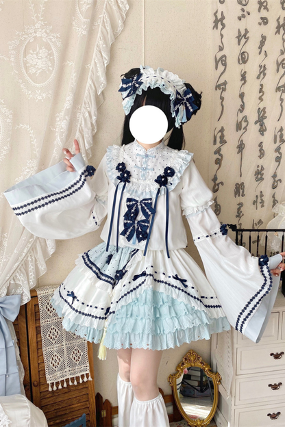 [3월 18일 예약마감] 차이나 드림 원피스 + 점퍼 스커트 + 소매 + 레그 워머 + 머리띠 + 칼라 + 클립 + 리본 + 공주 소매