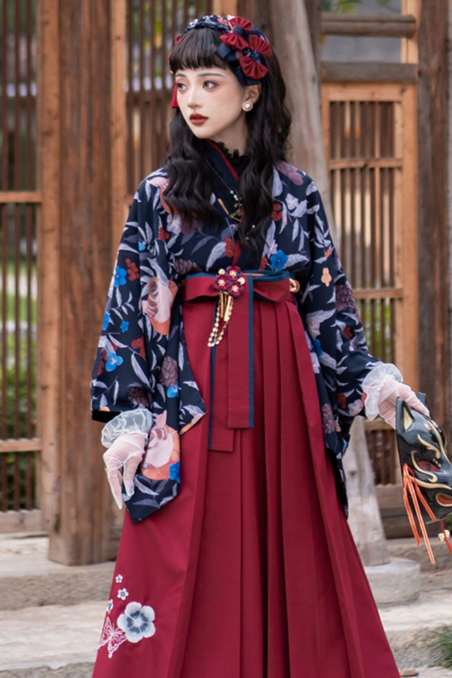 レトロ手毬和装トップス