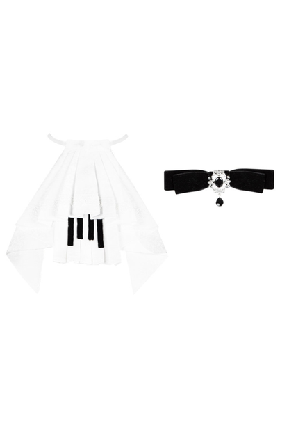 Six Sweet Lolita Flare Jumper Skirt + Top + Hat + Ribbon + Collar