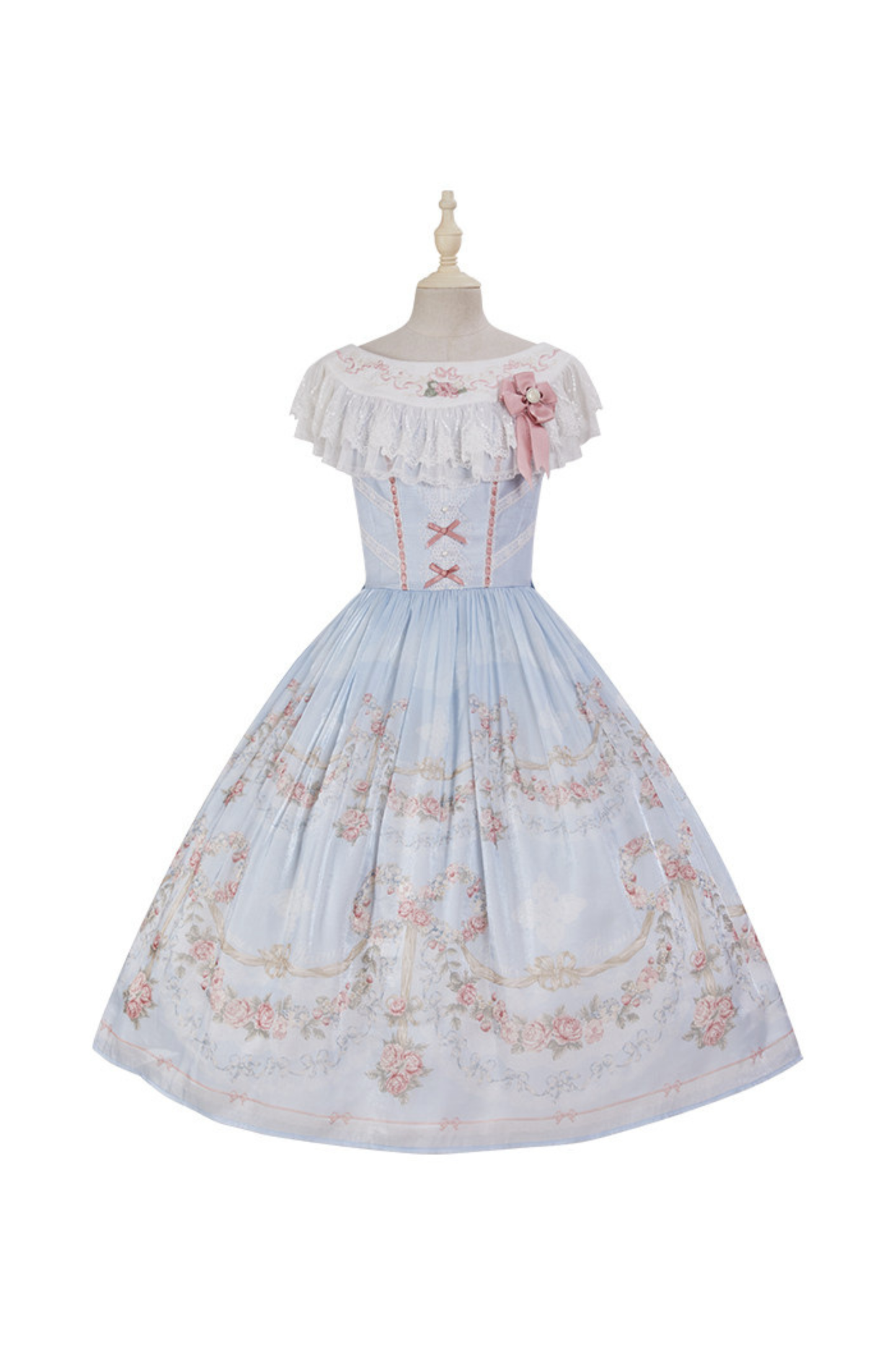 Vilandry Garden Off-Shoulder Dress + Jumper Skirt + Cape