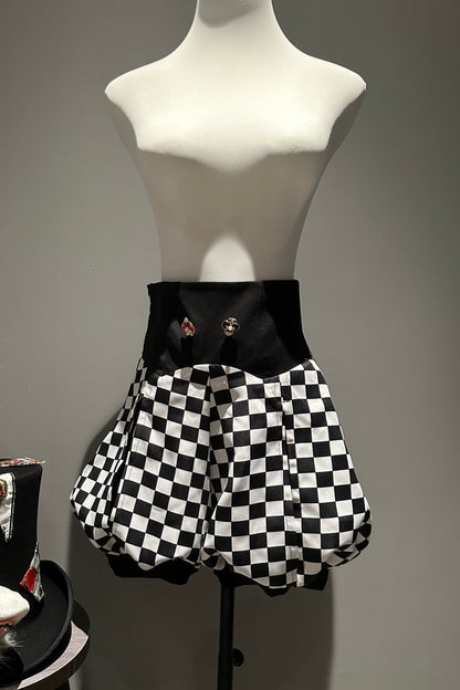 [deposit] checkerboard Alice-style pumpkin shorts Lolita [reservation remarks size]