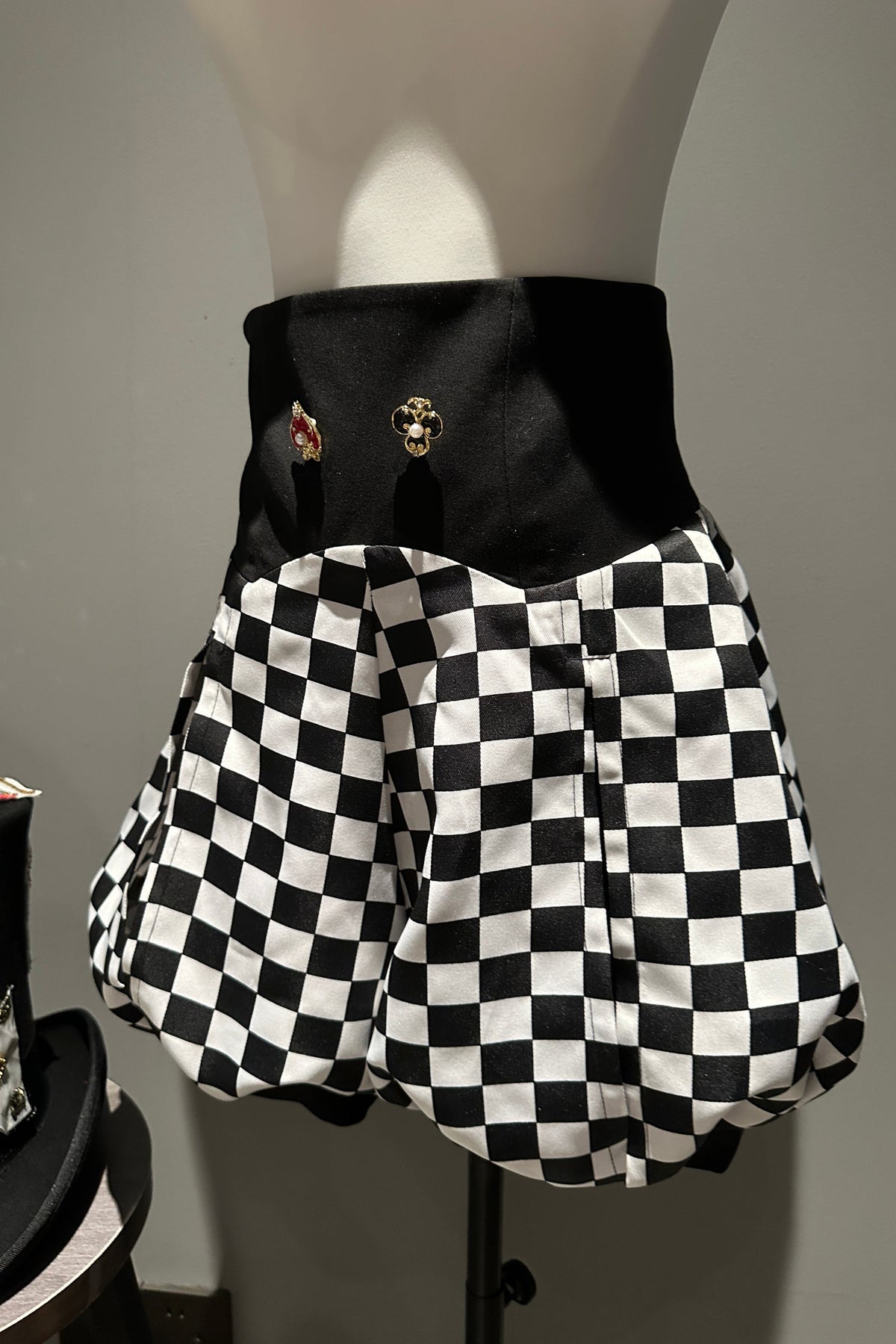 [deposit] checkerboard Alice-style pumpkin shorts Lolita [reservation remarks size]