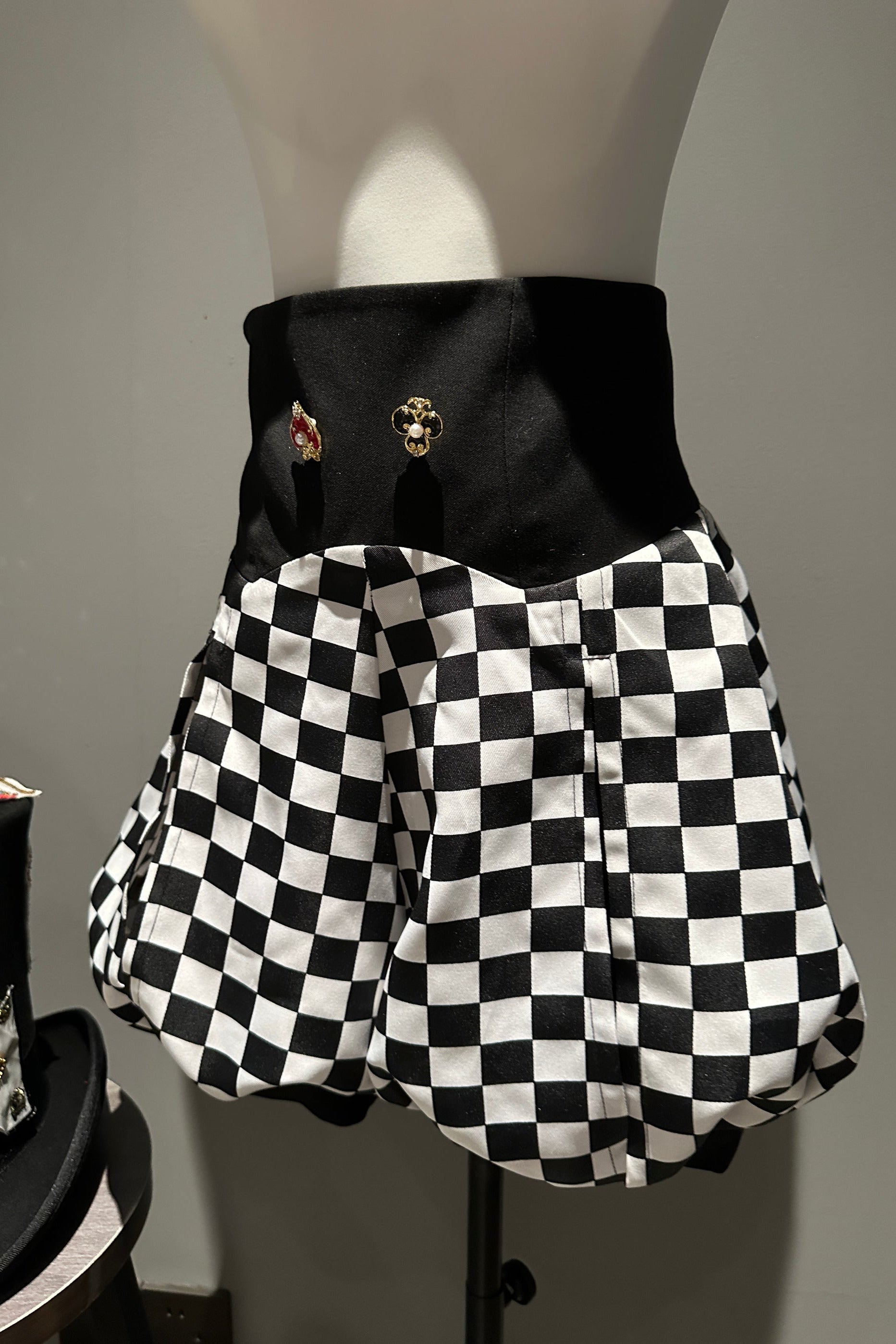 [deposit] checkerboard Alice-style pumpkin shorts Lolita [reservation remarks size]