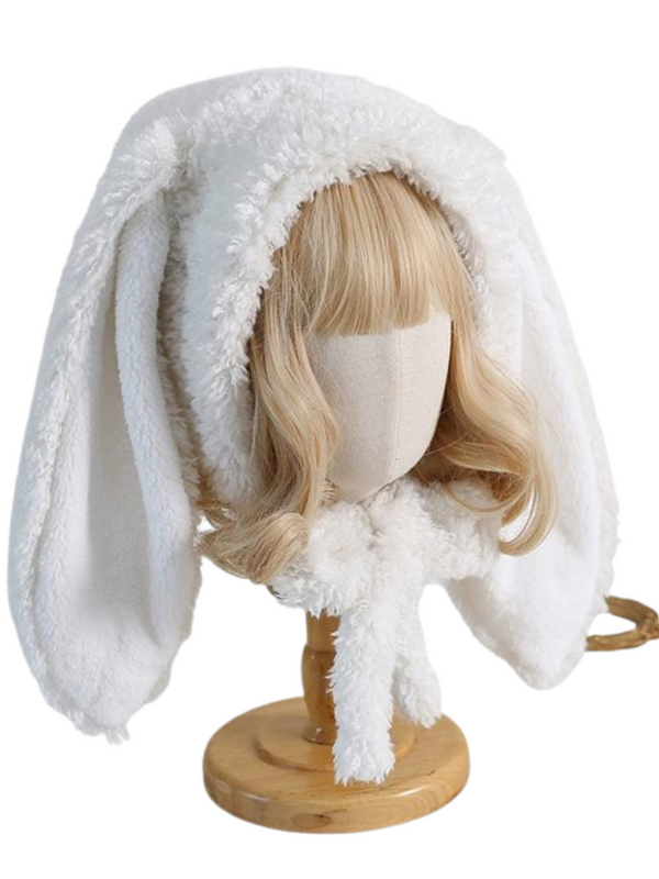 Lolita Long Bunny Fur Snow Hat