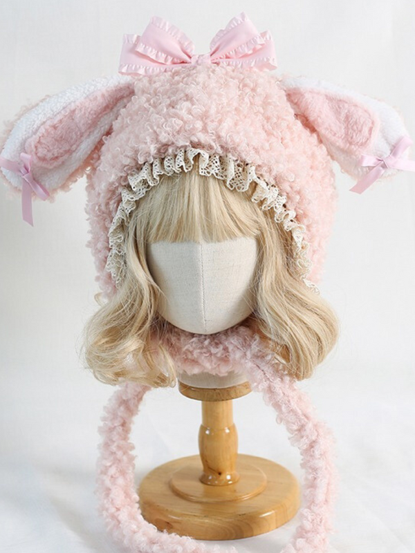 Fur Ribbon Bunny Hat