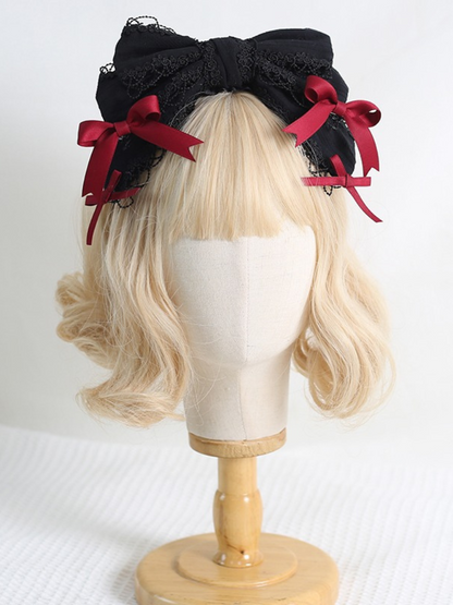 French Big Bow Lace Lolita Headband