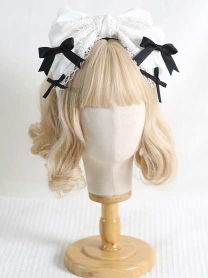 French Big Bow Lace Lolita Headband