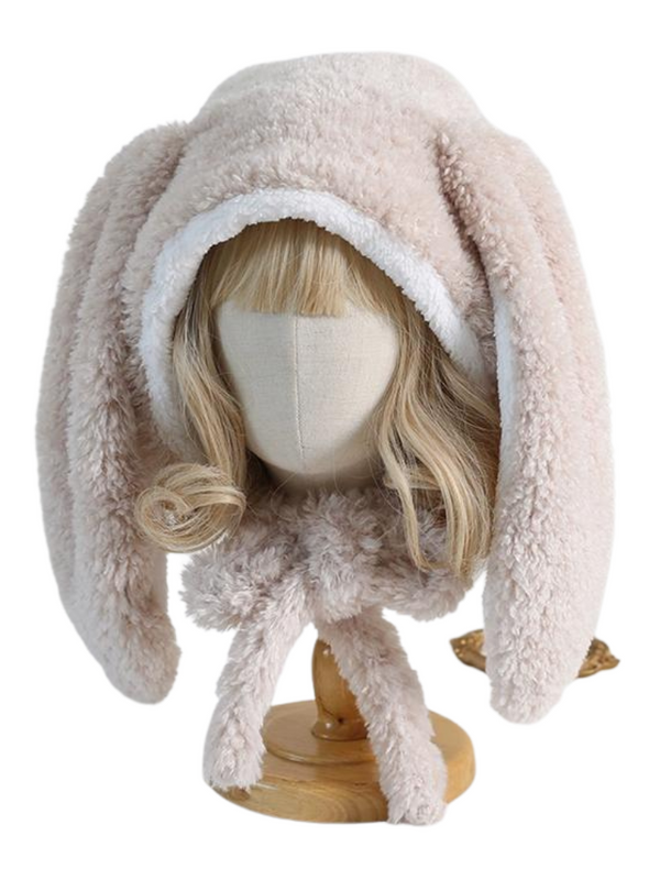 Lolita Long Bunny Fur Snow Hat