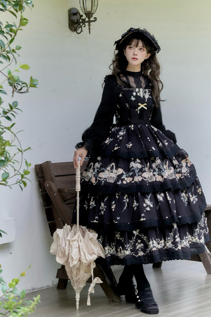 Pastoral Print Flower Lolita Set