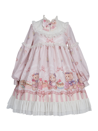 Nurse Bear Gemini Long Lolita Dress