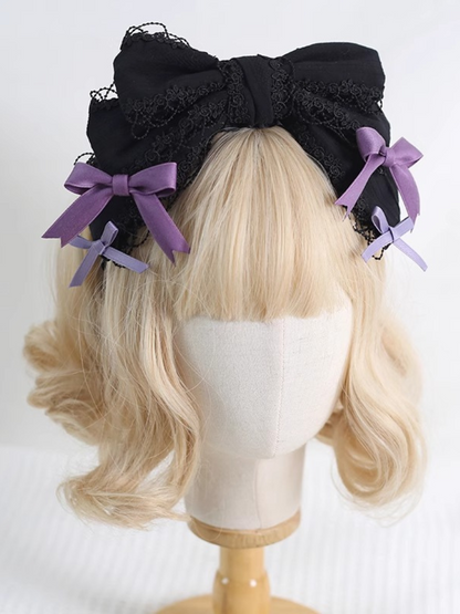 French Big Bow Lace Lolita Headband