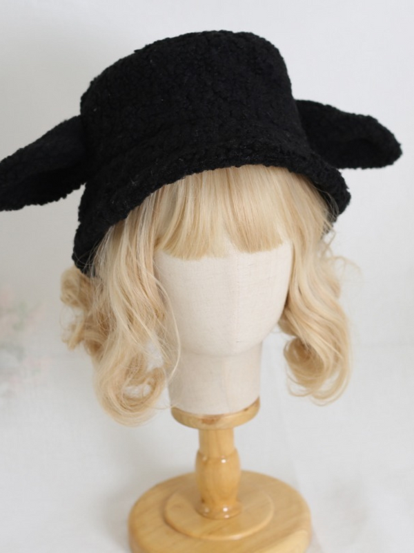 Lamb Ear Wool Boa Hat