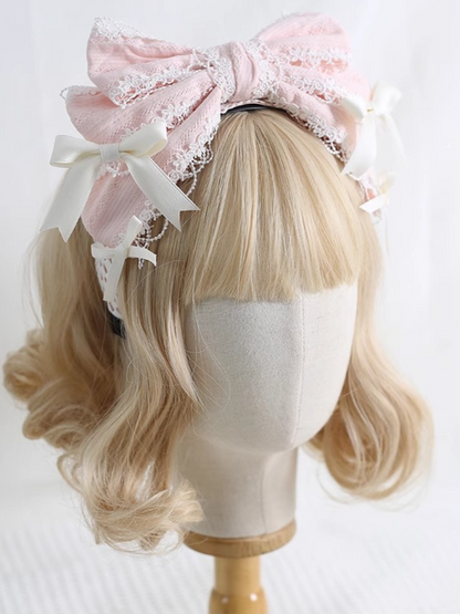 French Big Bow Lace Lolita Headband