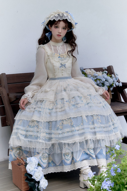 Pastoral Print Flower Lolita Set