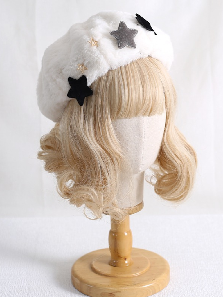 Soft Girl Fur Star Beret