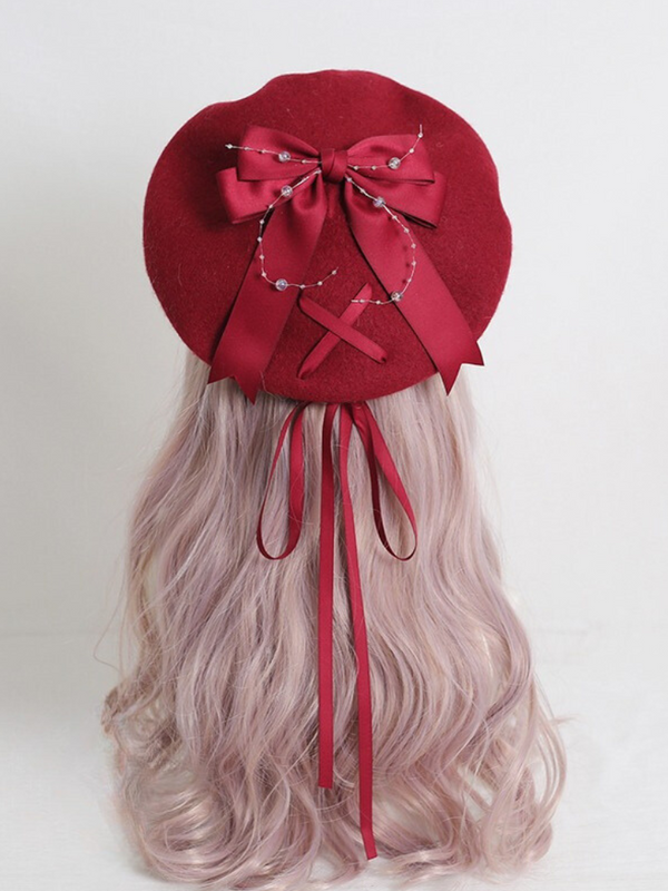 Lace Big Bow Beret