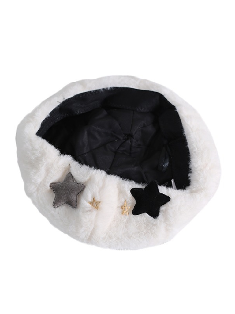 Soft Girl Fur Star Beret