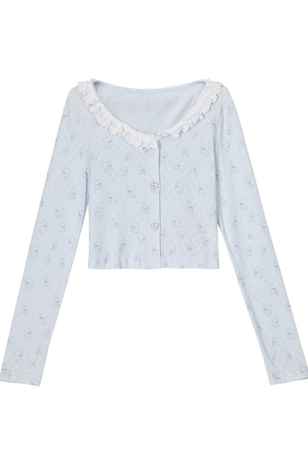 レースシンカーディガンジャケット+ホワイトスリング+ショートスカート