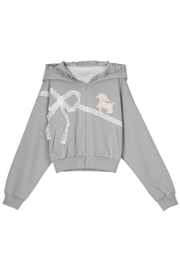 Grey Ballet Sport Hooded Jacket Set-Up
