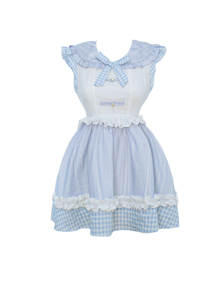 Girly Coconut Doll Sea Salt Bubble Top + Check Skirt