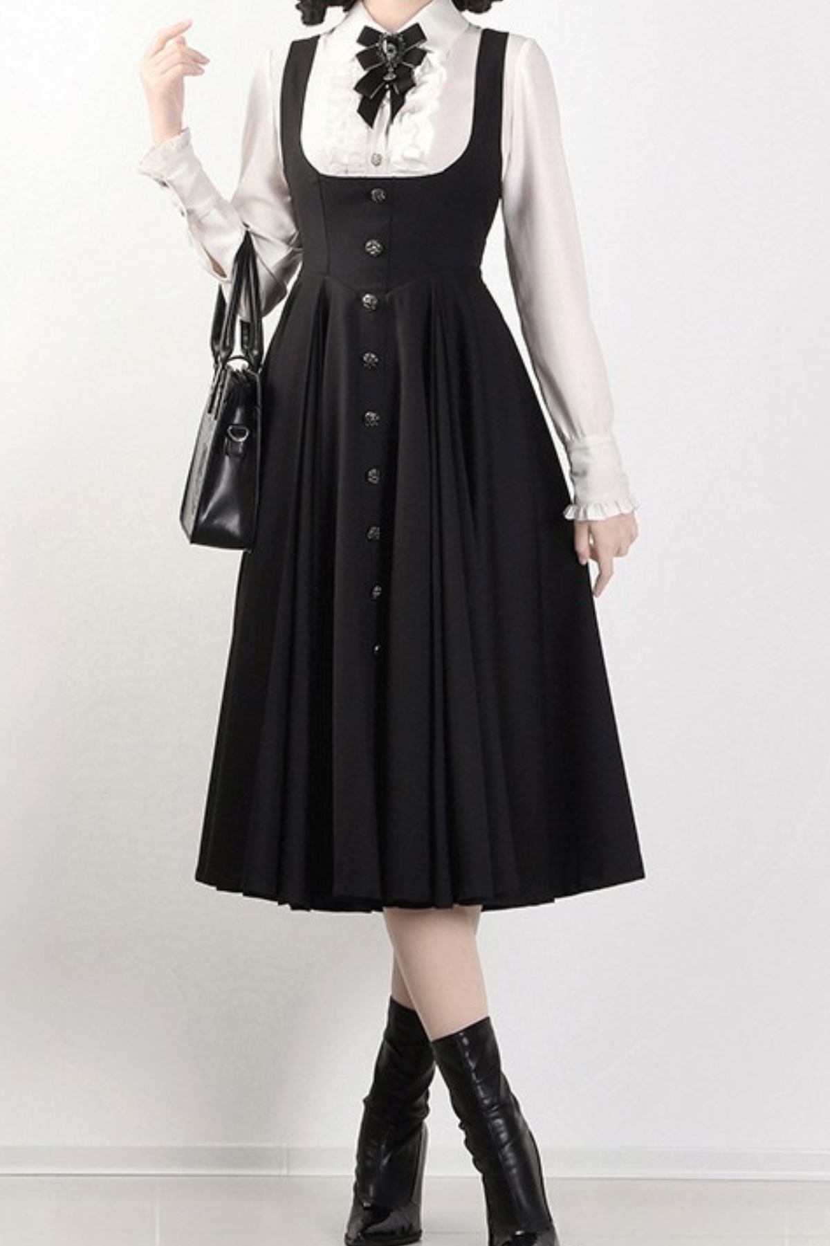 [Précommande jusqu'au 28 novembre] Sombre Night Poem Élégante chemise blanche foncée, robe, veste + Ensemble complet + Accessoires