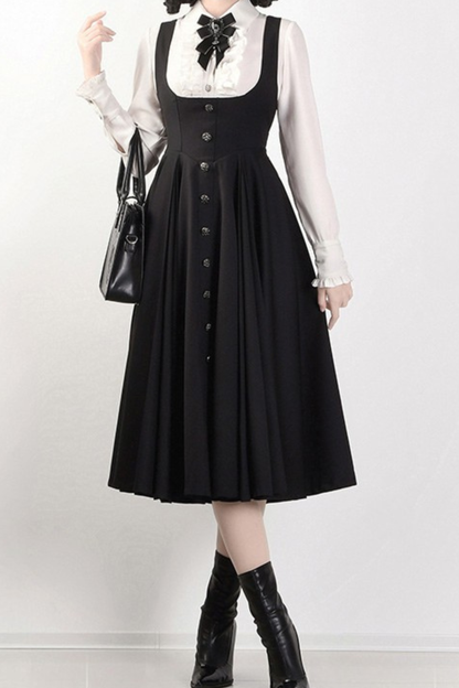 [Précommande jusqu'au 28 novembre] Sombre Night Poem Élégante chemise blanche foncée, robe, veste + Ensemble complet + Accessoires