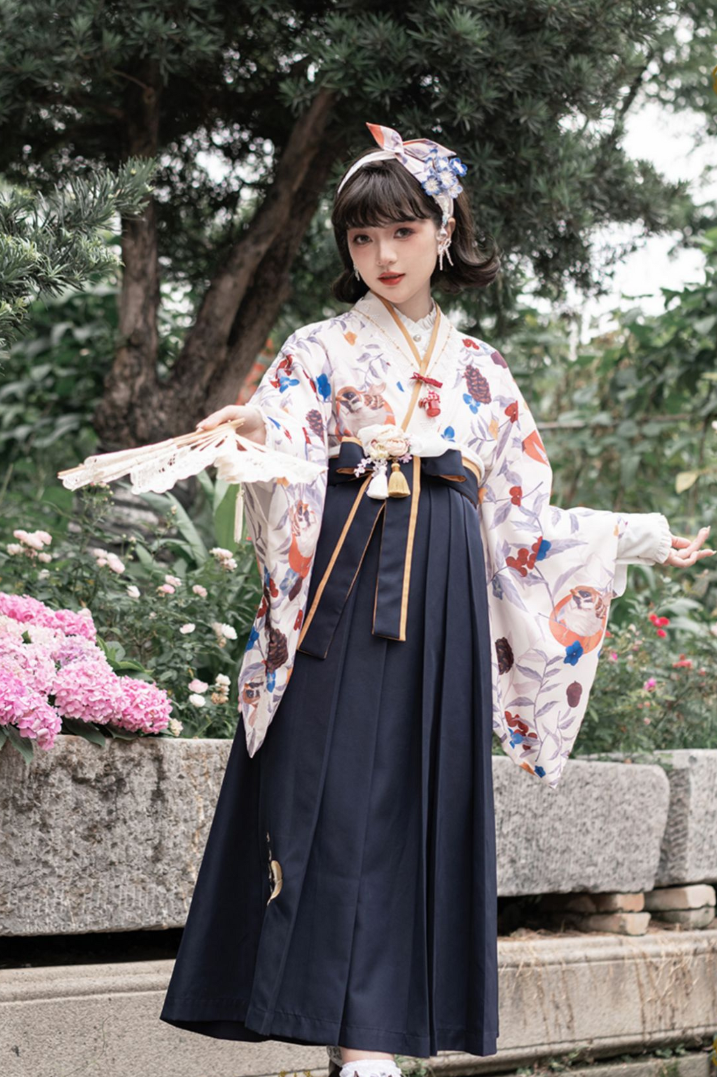 レトロ手毬和装トップス