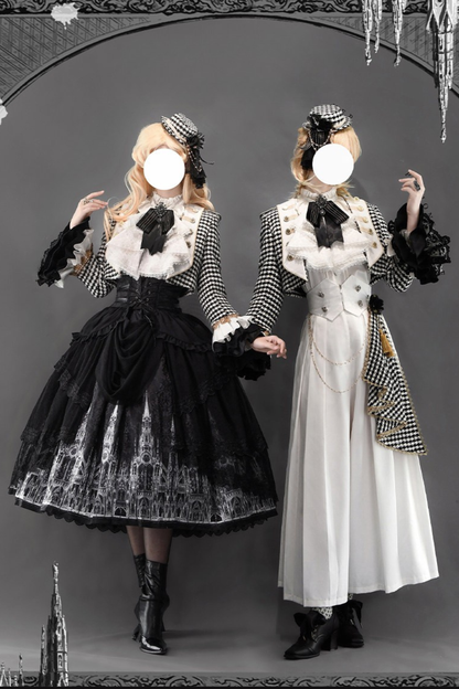 【予約商品】チャーチクワイアゴシックロリータハウンドストゥースドレスアンドプリンススーツフルセット＋コンプリートセット＋ハット