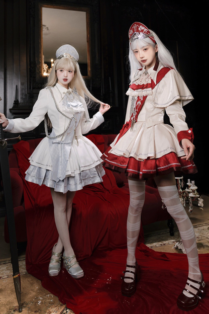 위치스 샤이닝 로리타 탑 + 스커트 + 보닛