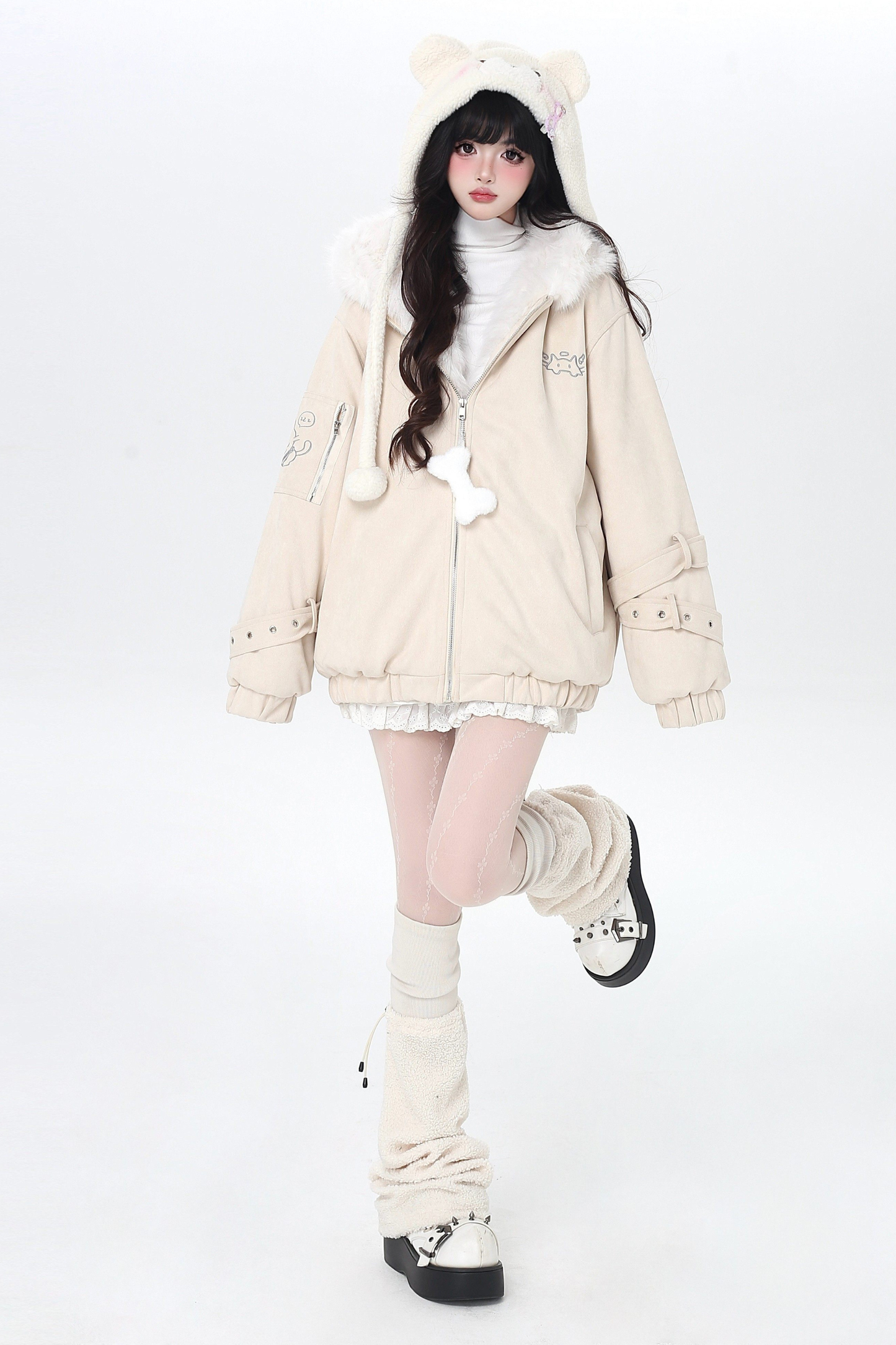 Cat Ear Hood Fur Jacket