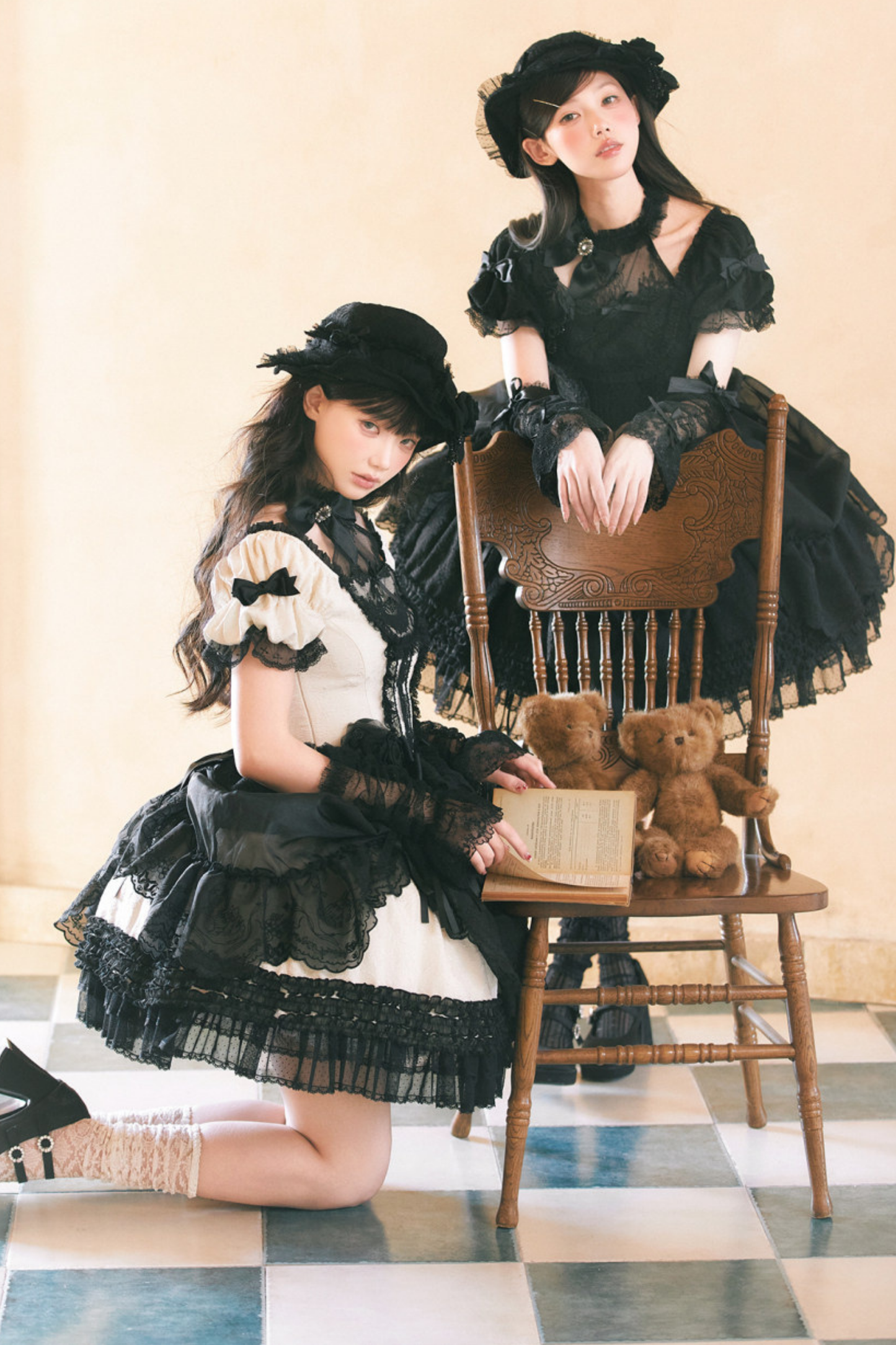 Moon River Lolita Puff Sleeve Top + Vest + Skirt