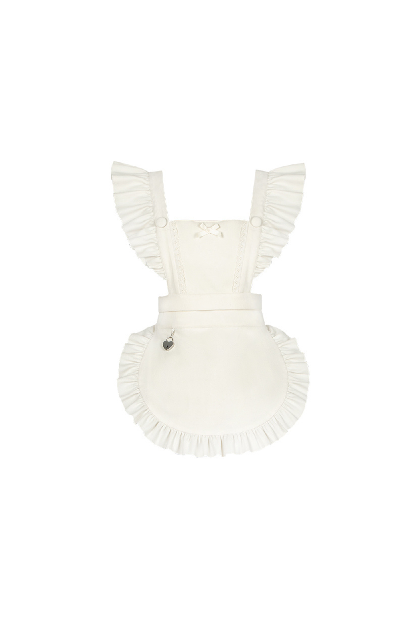 ツインフリルメイドロリータドレス+エプロン+チョーカー+ヘッドバンド+リボン+レッグカバー