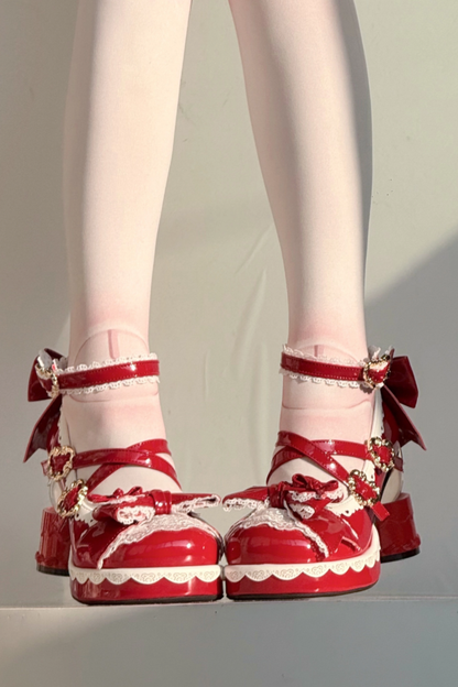 リボンレースロリータクリスタルヒール