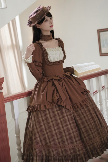 スイートチェックドールドレス＋2WAYリボン＋リボン＋ハット