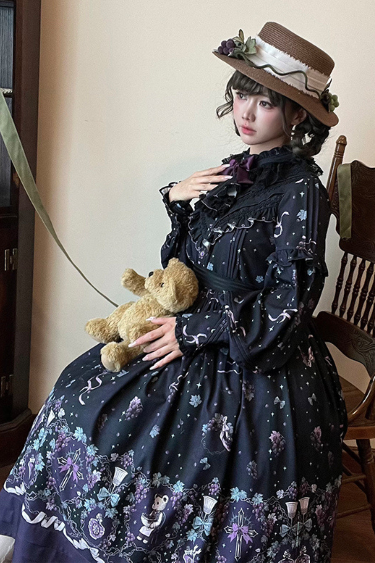 ワイナリーレトロベアロリータドレス