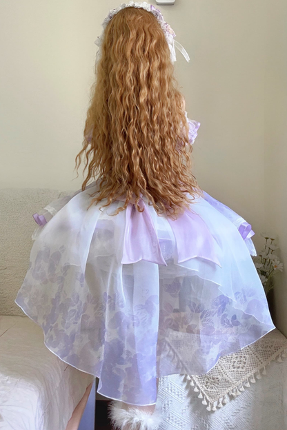 【予約商品】バレエスタイルエレガントドレス+ハット+ヘアバンド+リボンテール