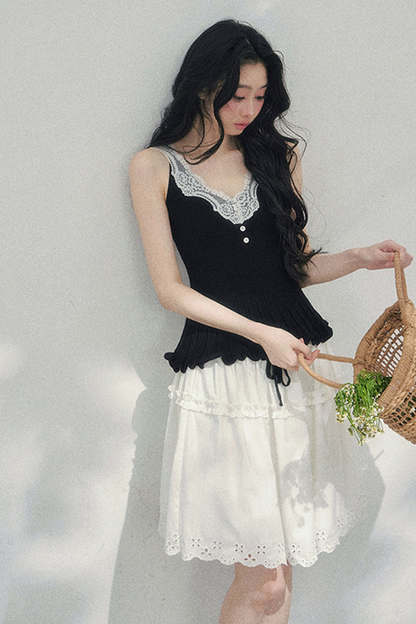 レーススイートティアードパフィースカート