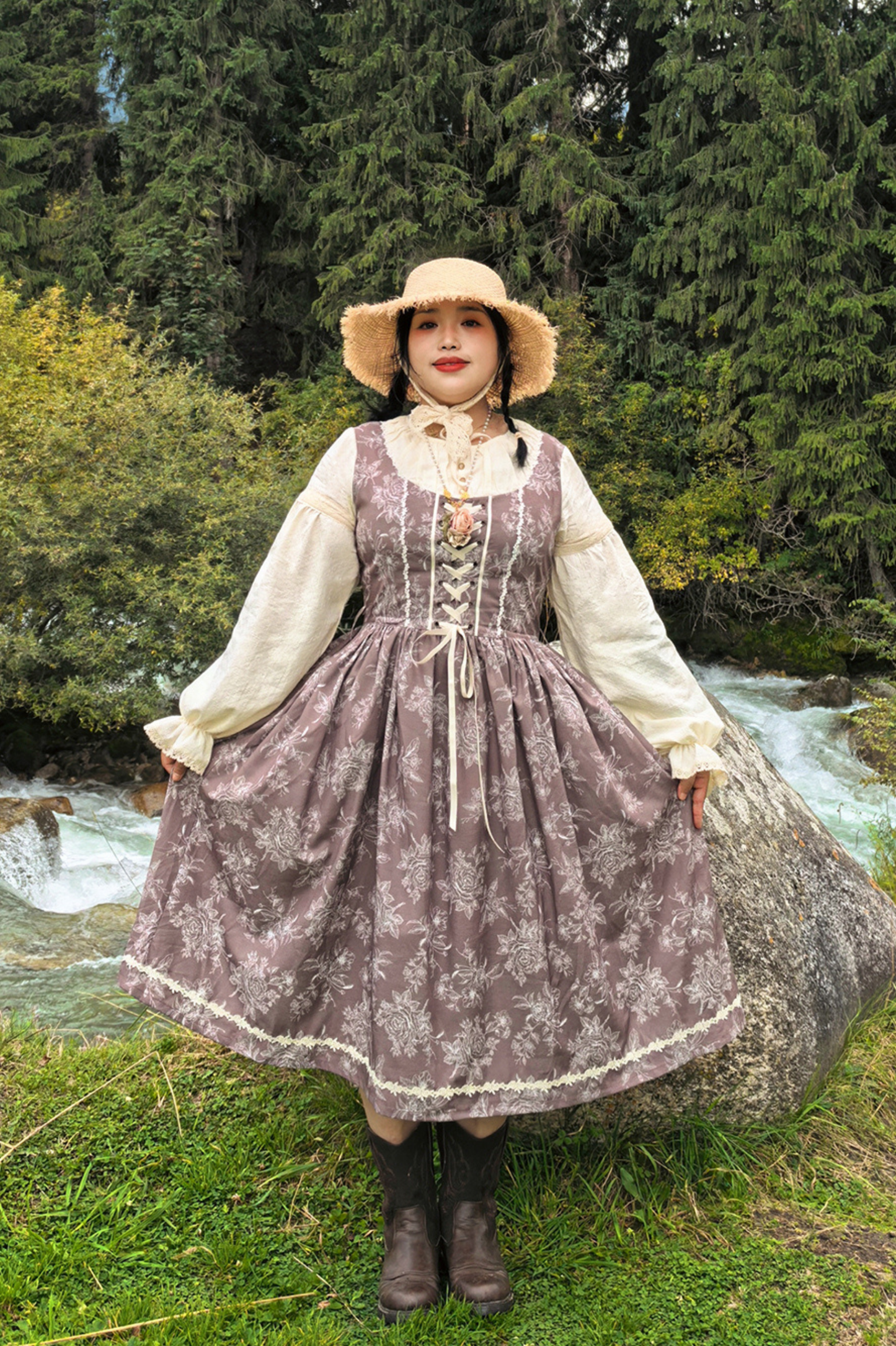 スケッチワイルドローズエレガントロリータドレス