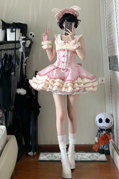 Magical Girl Lolita Dress + Bonnet + Pendant + Sleeves