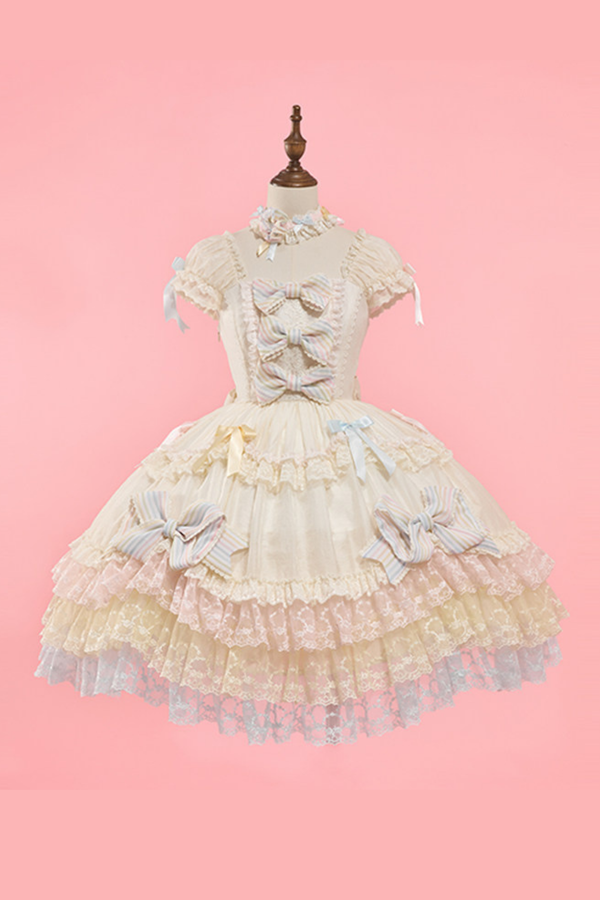 Rainbow Angel Lolita Jumper Skirt + Rainbow Dress + Monochrome Long Dress + Monochrome Jumper Skirt