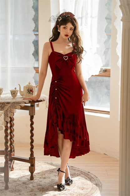 Mermaid Asymmetrical Camisole Dress + Ribbon Jacket