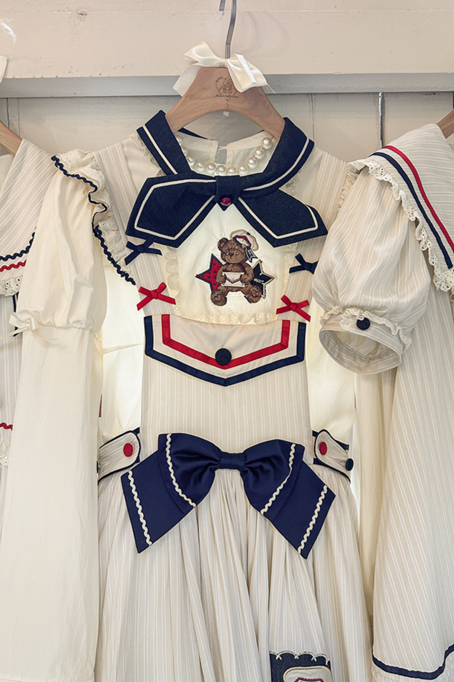 [Reservation Item] Marine Bear Design Doll Lolita Dress + Tie Top